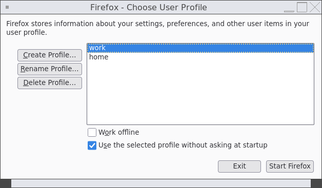 Profile selector